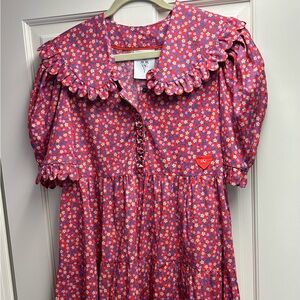 Horror Vacui Floral Pink Dress, short and sweet. Worn 1x. Perfect condition.